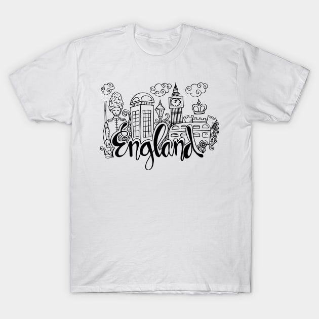 Hand Drawn Symbols Of Hong kong T-Shirt by Handini _Atmodiwiryo